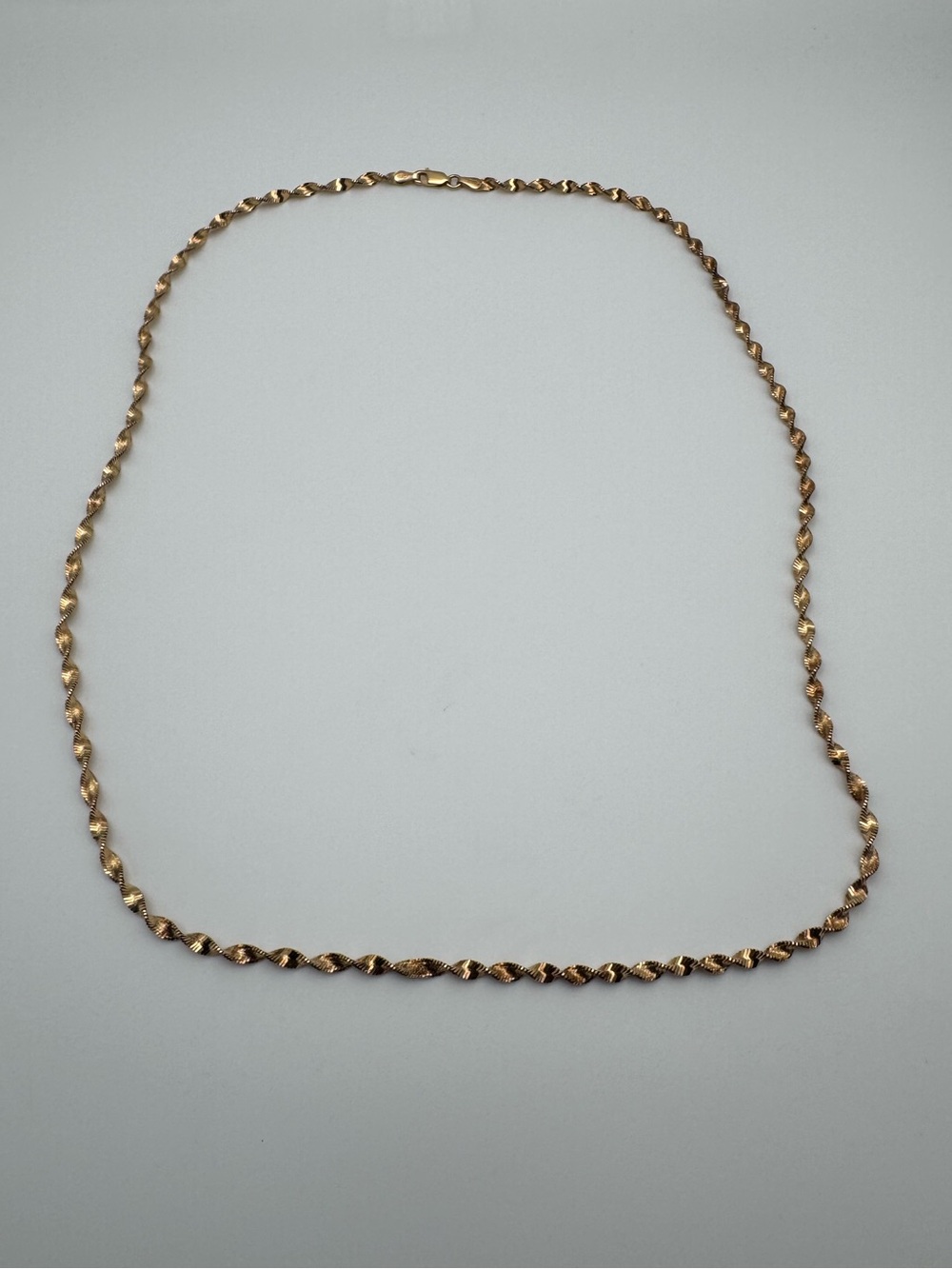 Gold Vermeil Sterling Silver 925 Twisted Herringbone Chain Necklace